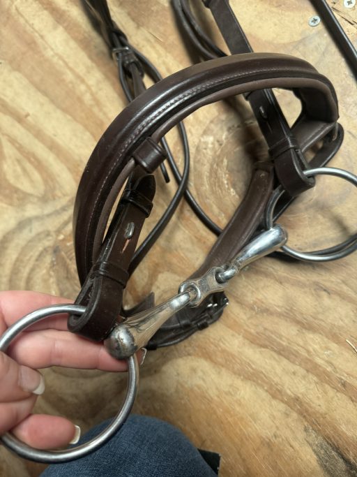 FULL brown bridle with crank noseband complete with 5.5” bit - Image 4