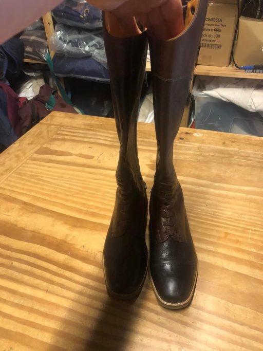 Shires Moretta Pietra Riding Boots - Chestnut  Size 4 Wide - Image 3