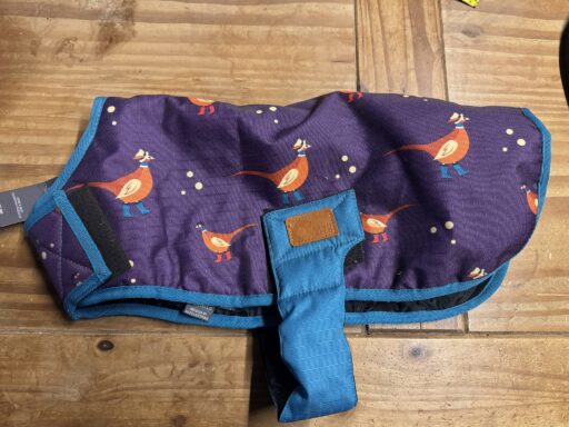 HY dog coat pheasants design size Small